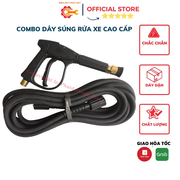 Combo Súng Rửa Xe Cao Cấp Và Dây Rửa Xe Cao Áp 10m Hàng Chất Lượng Loại 1 Bền Đẹp