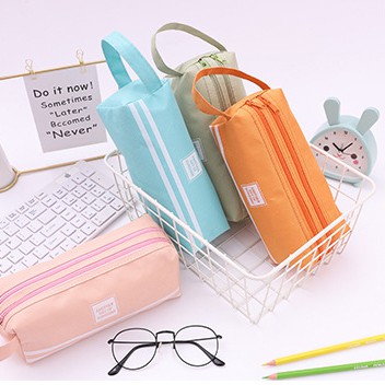 Hộp bút đẹp 2 ngăn tiện dụng đa năng - túi đựng bút vải canvas Oxford cute hot ins to kiểu Hàn Quốc Another Day HBV27