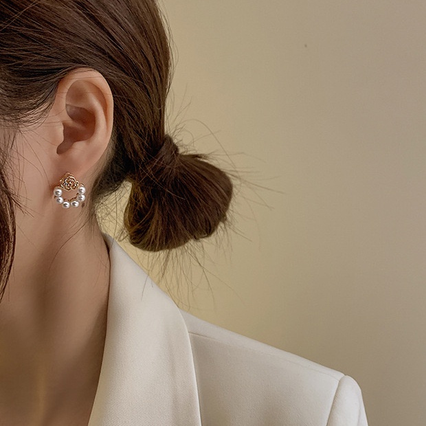 Khuyên tai hoa hồng ngọc s925