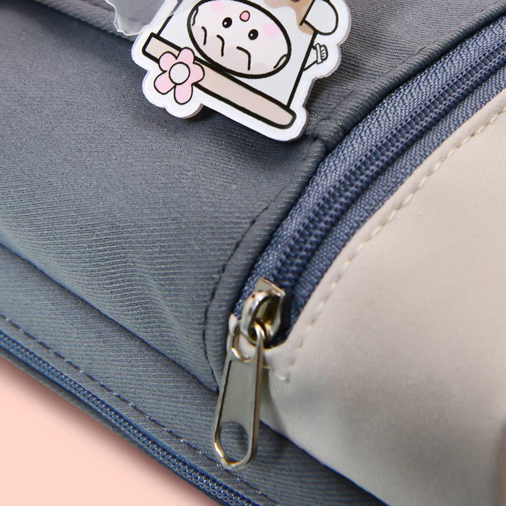 Túi Đựng Bút Bằng Vải Canvas Có Khóa Kéo Sức Chứa Lớn Dễ Thương