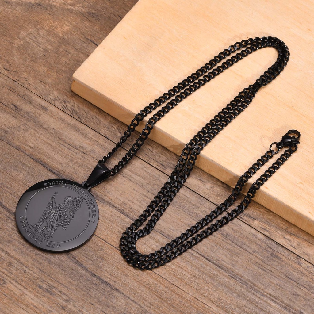 Dây Chuyền Mặt Thánh Christopher Michael The Archangel Bằng Thép Không Gỉ 45 / 50 / 60 / 70cm