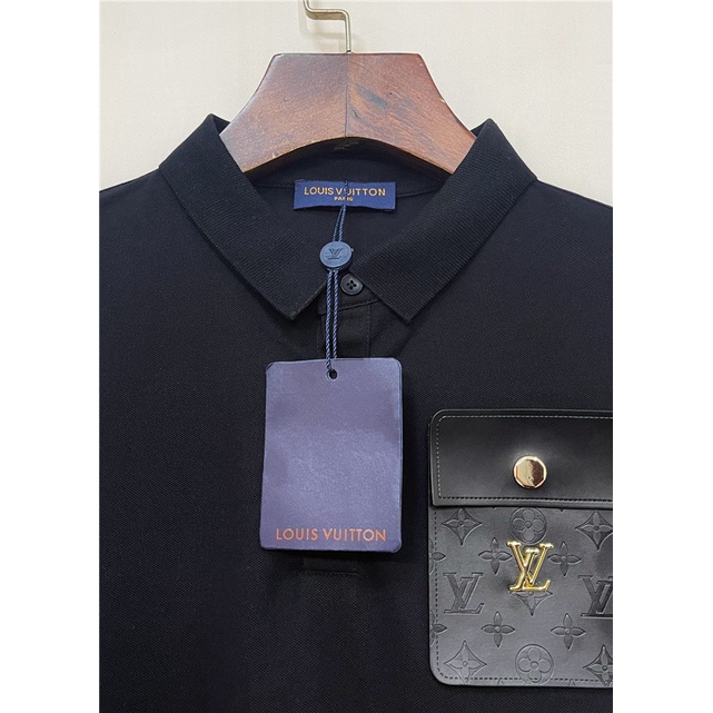 Áo Thun POLO Giả Da Ngắn Tay Thời Trang Nam Cá Tính L0uis Vu1tt 2022 S-4XL