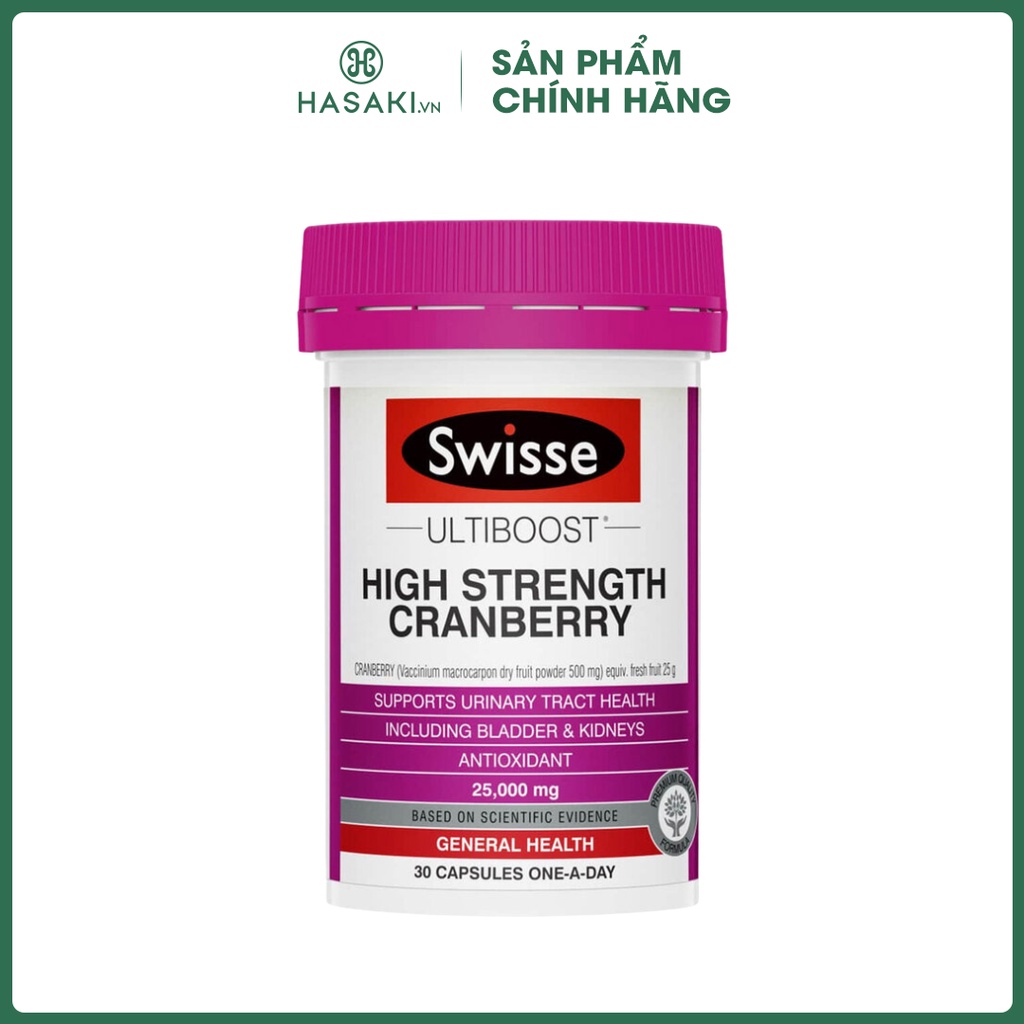 Viên Uống Nam Việt Quất Swisse Hỗ Trợ Đường Tiết Niệu 30 Viên Ultiboost High Strength Cranberry | Hasaki