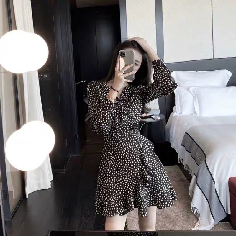 [RẺ VÔ ĐỊCH] VÁY HOẠ TIẾT ĐEN TRẮNG