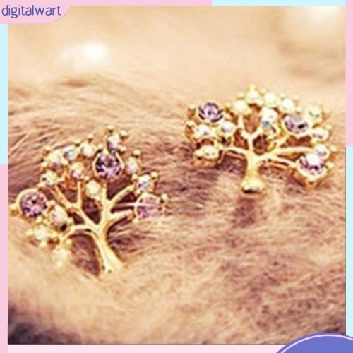 Cặp khuyên tai thiết kế hình cây đính đá lấp lánh và ngọc trai nhân tạo sang trọng dành cho nữ