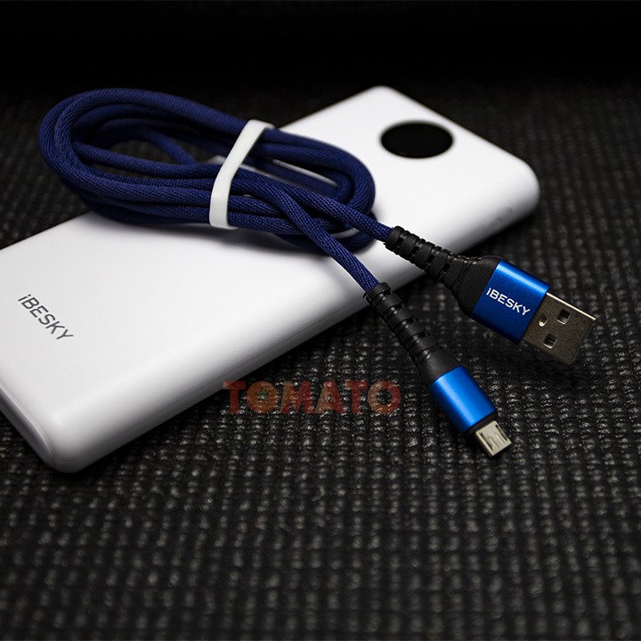 Dây Sạc Micro USB IBESKY LS32 X14 , Cáp Sạc 5A Dài 1M2 Cho Android Chính Hãng - Phụ Kiện Tomato