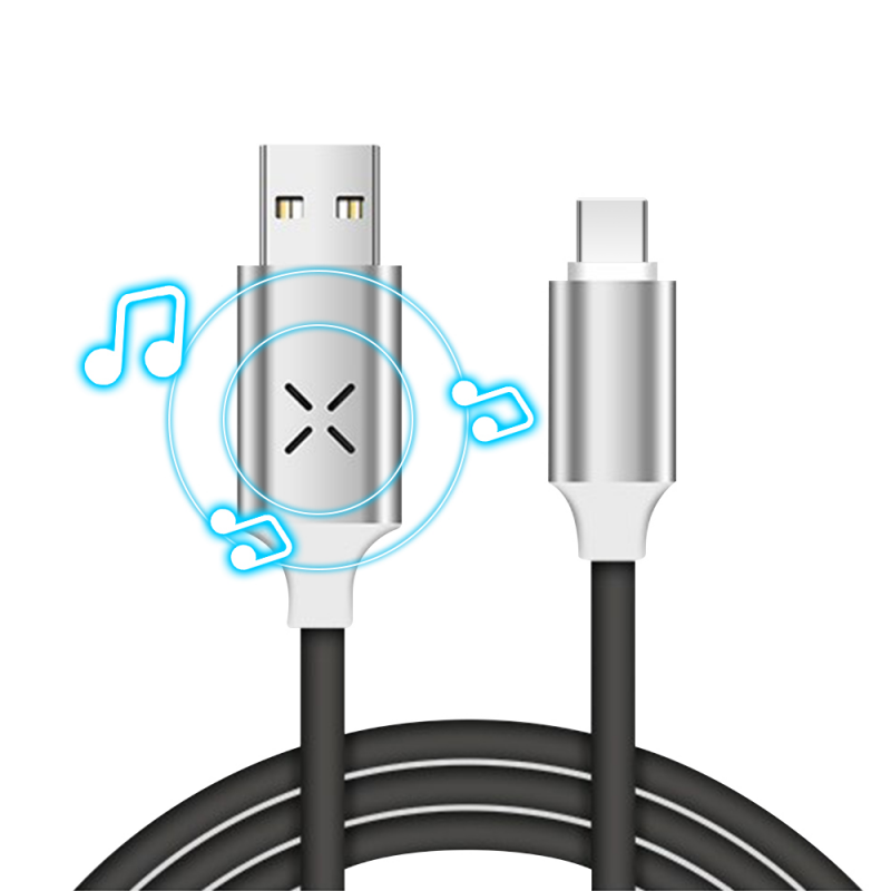 Cáp Dữ Liệu FONKEN USB Có Đèn Led Điều Khiển Theo Điệu Nhạc Cho Điện Thoại Android Type-C