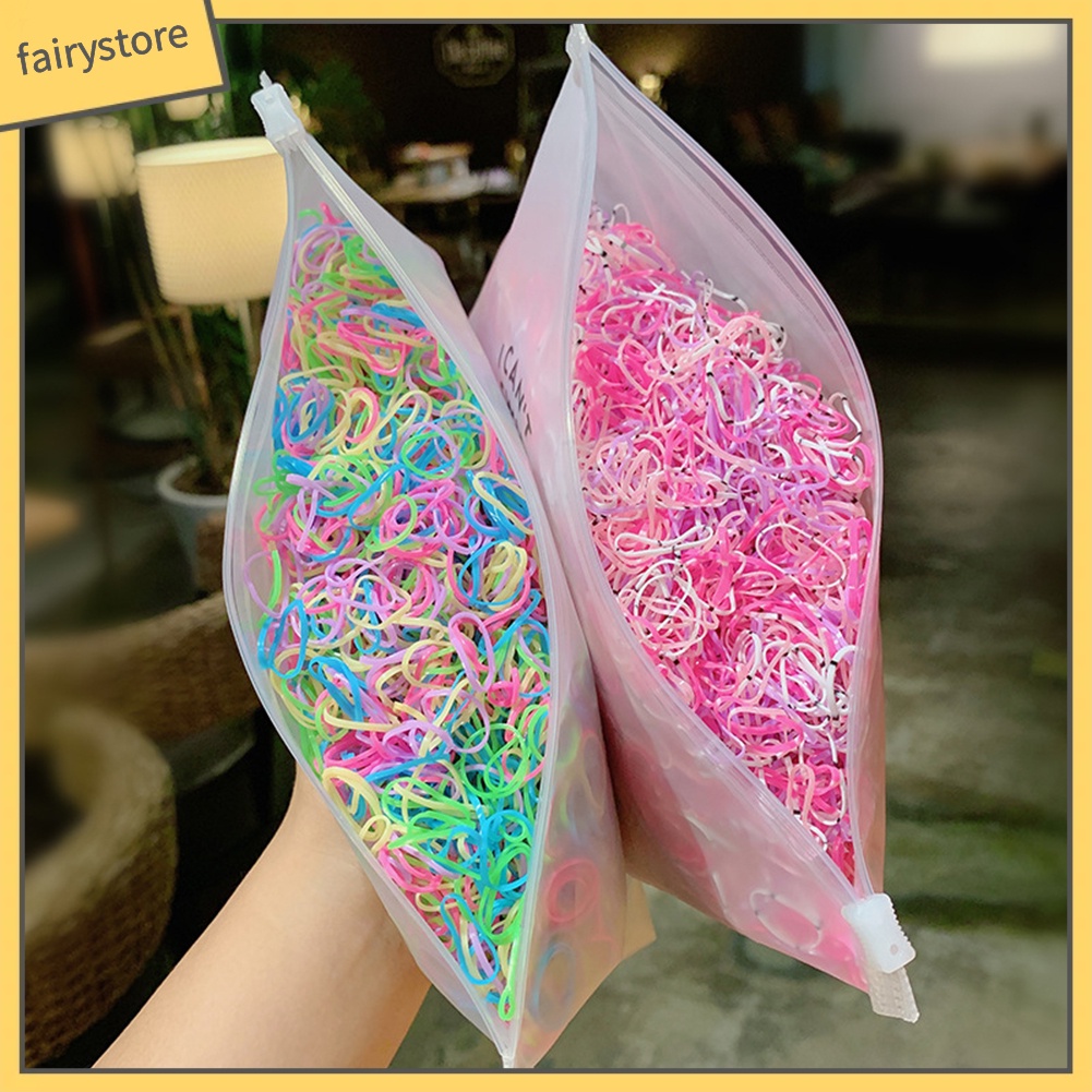 Bộ 1000 dây thun buộc tóc co giãn nhiều màu sắc cho nữ