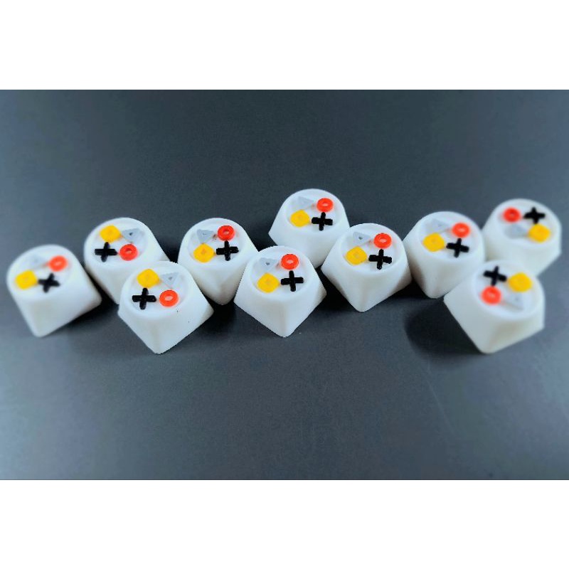 Keycap resin Playstation tone trắng trang trí bàn phím cơ gaming