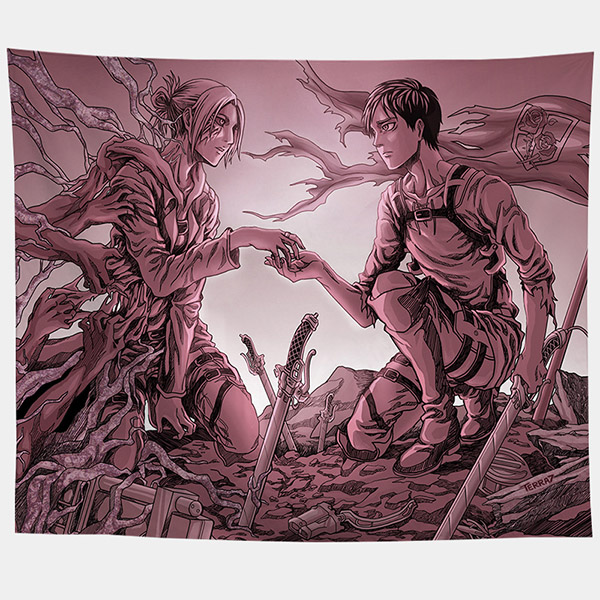 MIKASA Thảm Treo Tường In Hình Nhân Vật Phim Attack On Titan Cá Tính