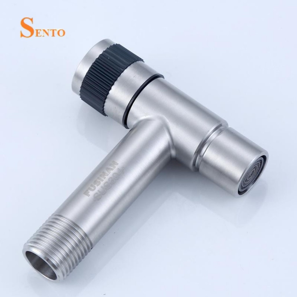 Vòi Nước, Vòi Hồ Vòi Xả Lạnh Gắn Tường SENTO Chất Liệu Inox 304 Có Lưới Tạo Bọt Chống Bắn