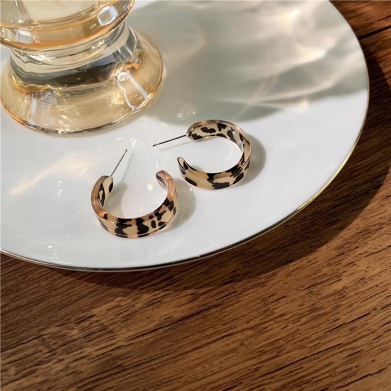 Bông Tai Hình Chữ C Bằng Nhựa Resin Phong Cách Bohemian Thời Trang Cho Nữ