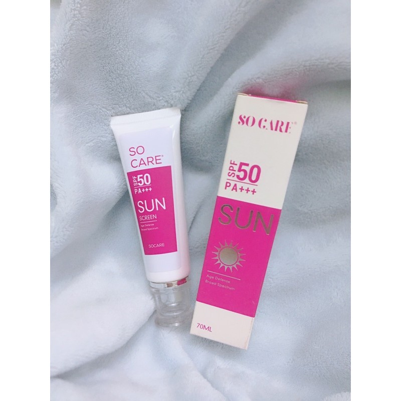 Kem Chống Nắng So Care Sunscreen Spf50 Pa+++ bảo vệ da ngăn ngừa tia UVB và UVA 70ml