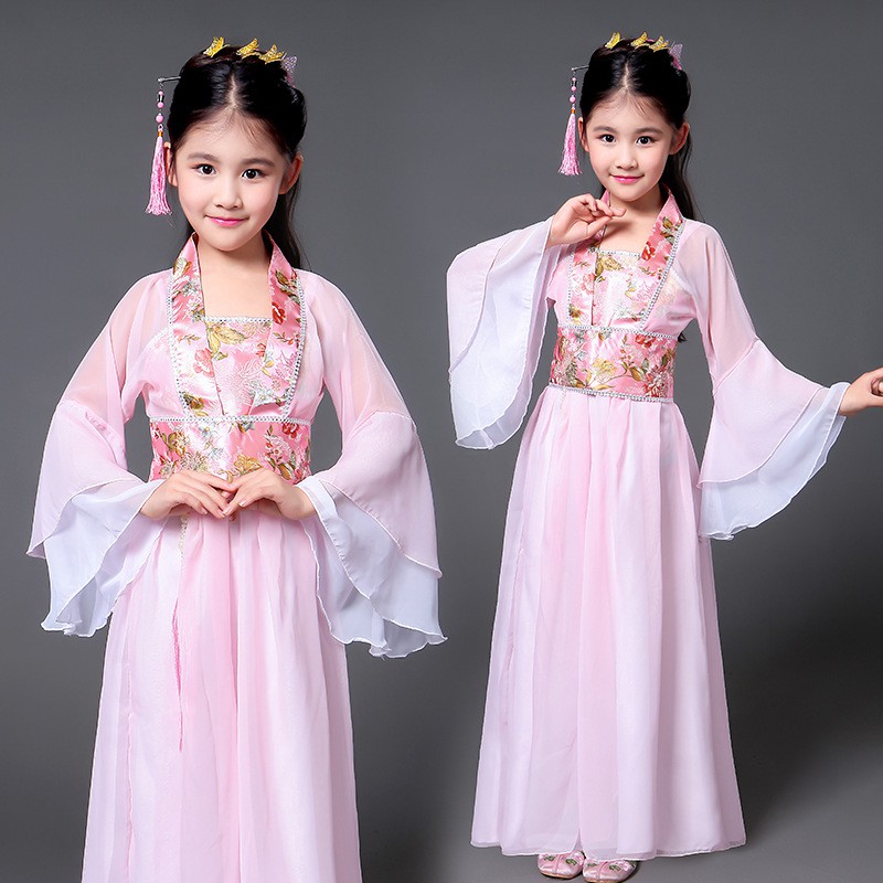 Đầm Đen Tay Dài Phong Cách Trung Hoa Thời Trang Xuân Thu Cho Bé Gái