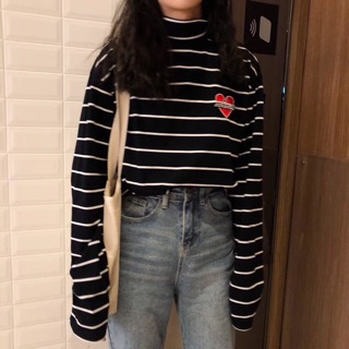 Áo pull thêu tim