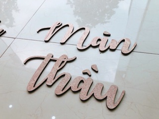 bộ chữ dán nổi gỗ( đặt theo yêu cầu )