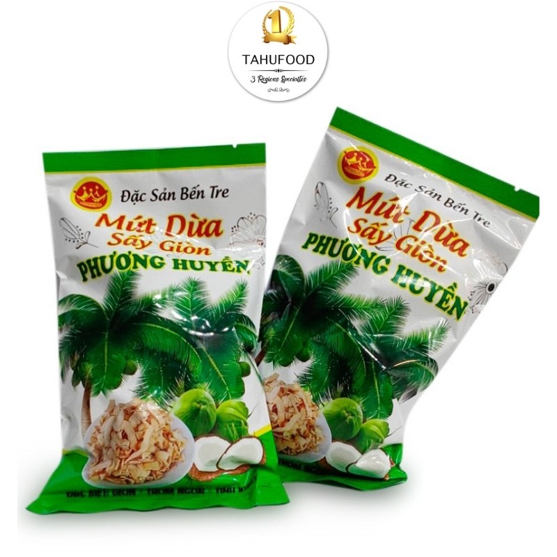 Mứt Dừa Sấy Giòn - Dừa Sấy Giòn -250g Thơm Ngon  - Giòn rụm - Đặc Sản Bến Tre  TAHUFOOD