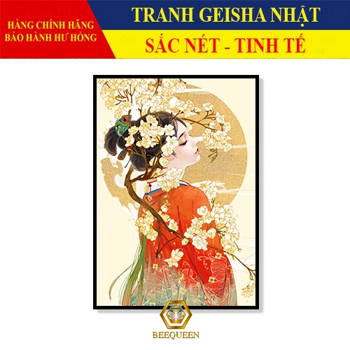 21-40 Mẫu Tranh Geisha Trang Trí Nhà Hàng, Tiệm Xăm Tattoo Phong Cách Nhật Bản Xưa