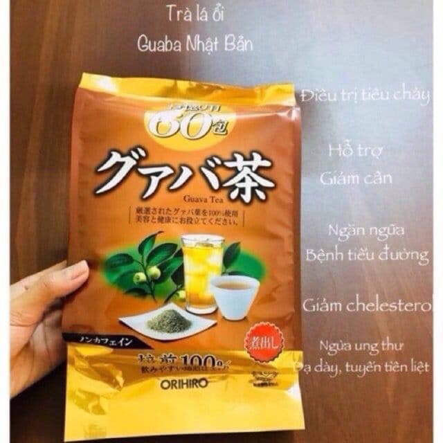 Trà lá ổi Orihiro Nhật Bản hỗ trợ giảm cân, giảm mỡ thừa, cải thiện tiêu hóa Gói 60 túi