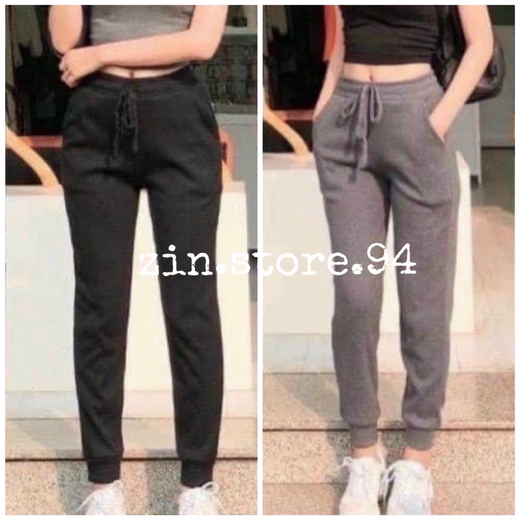 Quần nỉ jogger len tăm nữ Kanimi - quần len tăm bo gấu