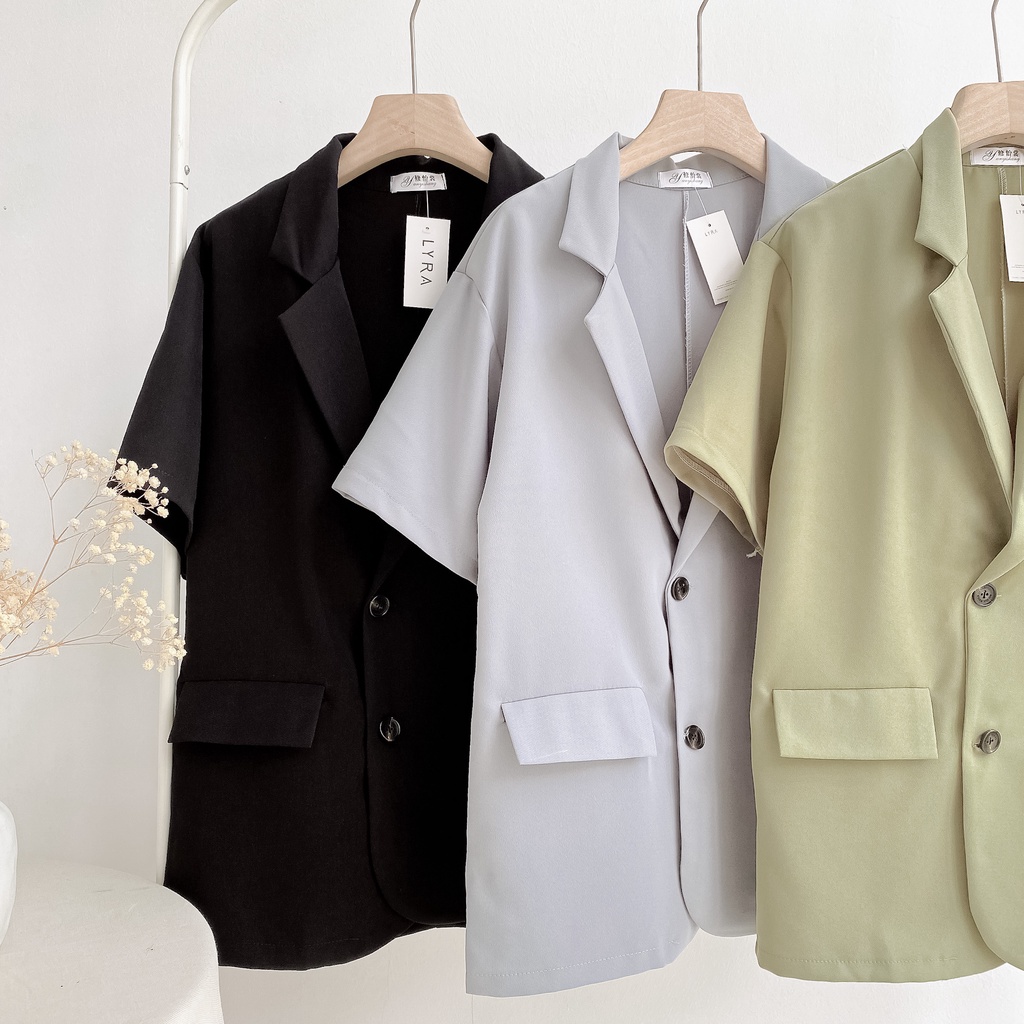 Áo blazer ngắn tay LYRA chất vải tuyết mưa cao cấp, kiểu dáng bazic - VSYAK0068