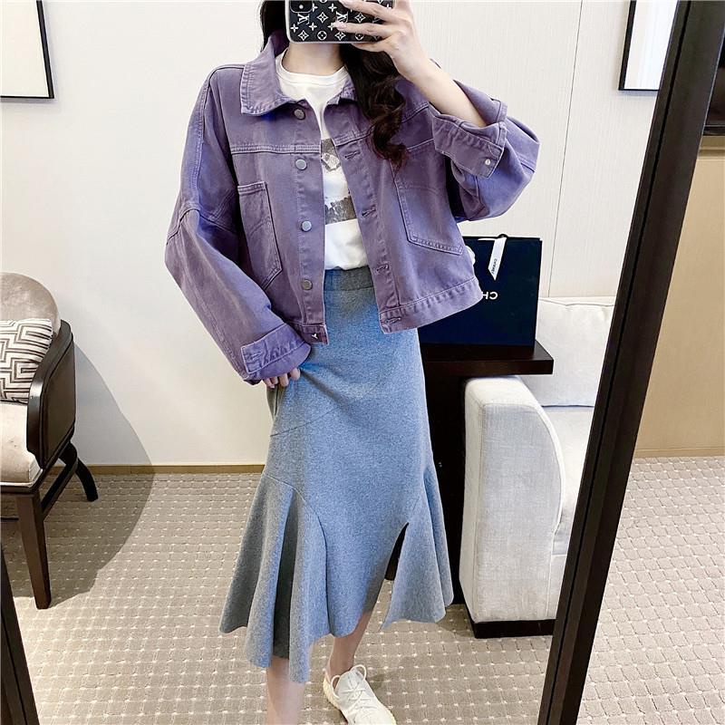 Áo Khoác Denim Dáng Rộng Ngắn Thời Trang Hàn Quốc