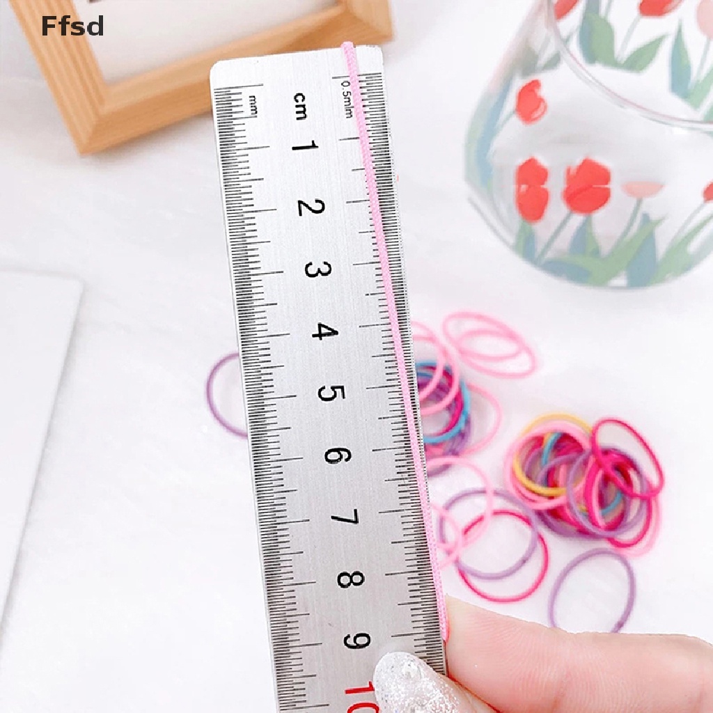 Set 100 Dây Buộc Tóc Nylon Co Giãn Nhiều Màu Sắc Cho Bé Gái