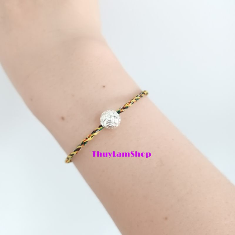 Vòng dây ngũ sắc mix bi kim tiền may mắn bình an