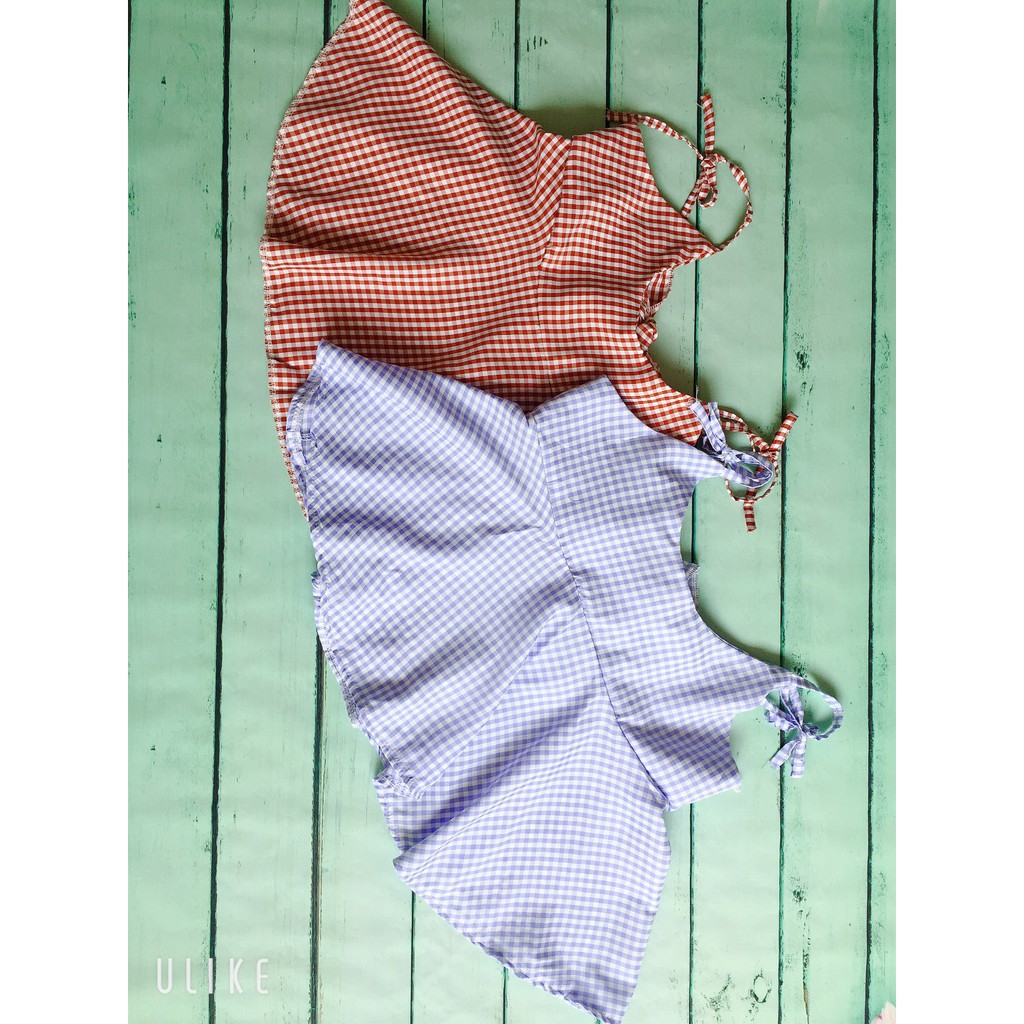 Áo 2 Dây Baby Doll Kẻ Caro Thời Trang