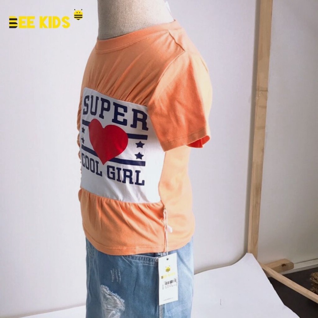 HY Áo Thun Bé Gái Bee Kids Cổ Tròn, In Chữ, Chất Liệu Cotton Cao Cấp (2 - 12 Tuổi) 7AT01175CX HY