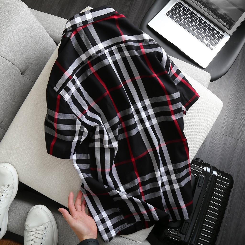 [bigsize &lt; 125kg] ÁO SƠ MI NAM tay ngắn caro BBR BIGSIZE