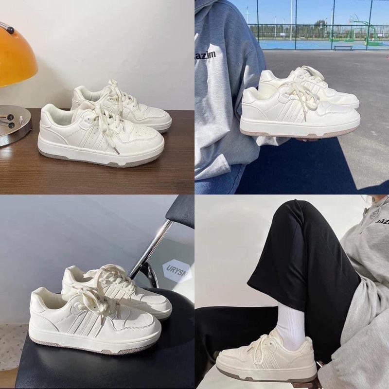 Giày Sneaker trắng nữ đơn giản dễ phối đồ
