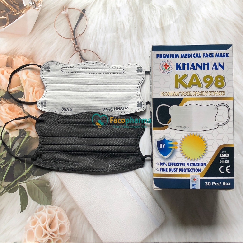 Khẩu trang chống tia uv hình cua 4 lớp cute kháng Khuẩn Khánh An KA98 thời trang chống nắng không xù lông KAKA98O