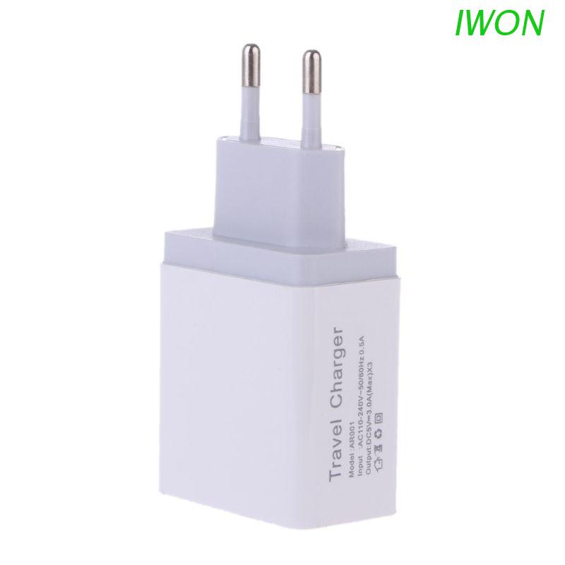 Củ Sạc Iwon 1 2 3 Usb 5v 2.4a Phích Cắm Eu Cho Điện Thoại / Máy Tính Bảng