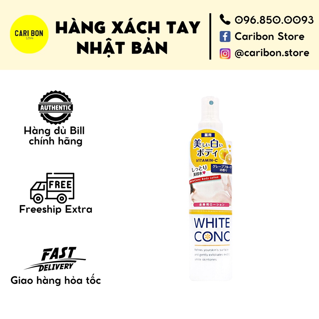 Xịt Dưỡng thể Body Lotion White Conc