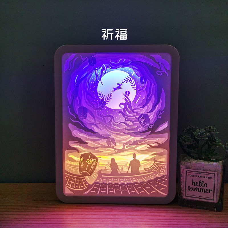 Đèn giấy 3D trang trí thiết kế hộp quà sáng tạo lãng mạn