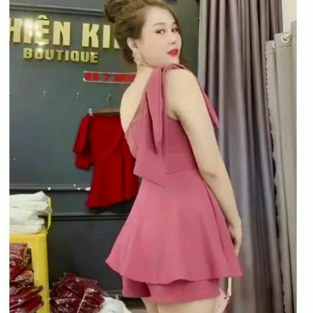 SÉT ÁO DÂY VAI NƠ MIX QUẦN ĐÙI ỐNG RỘNG ,BỘ NỮ ÁO NƠ MIX QUAN ỐNG RỘNG | BigBuy360 - bigbuy360.vn