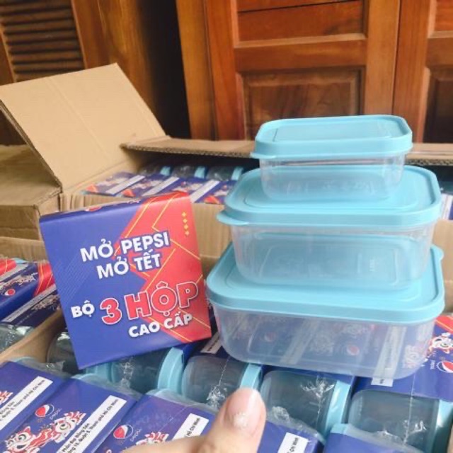 Set 3 hộp nhựa mini km pepsi