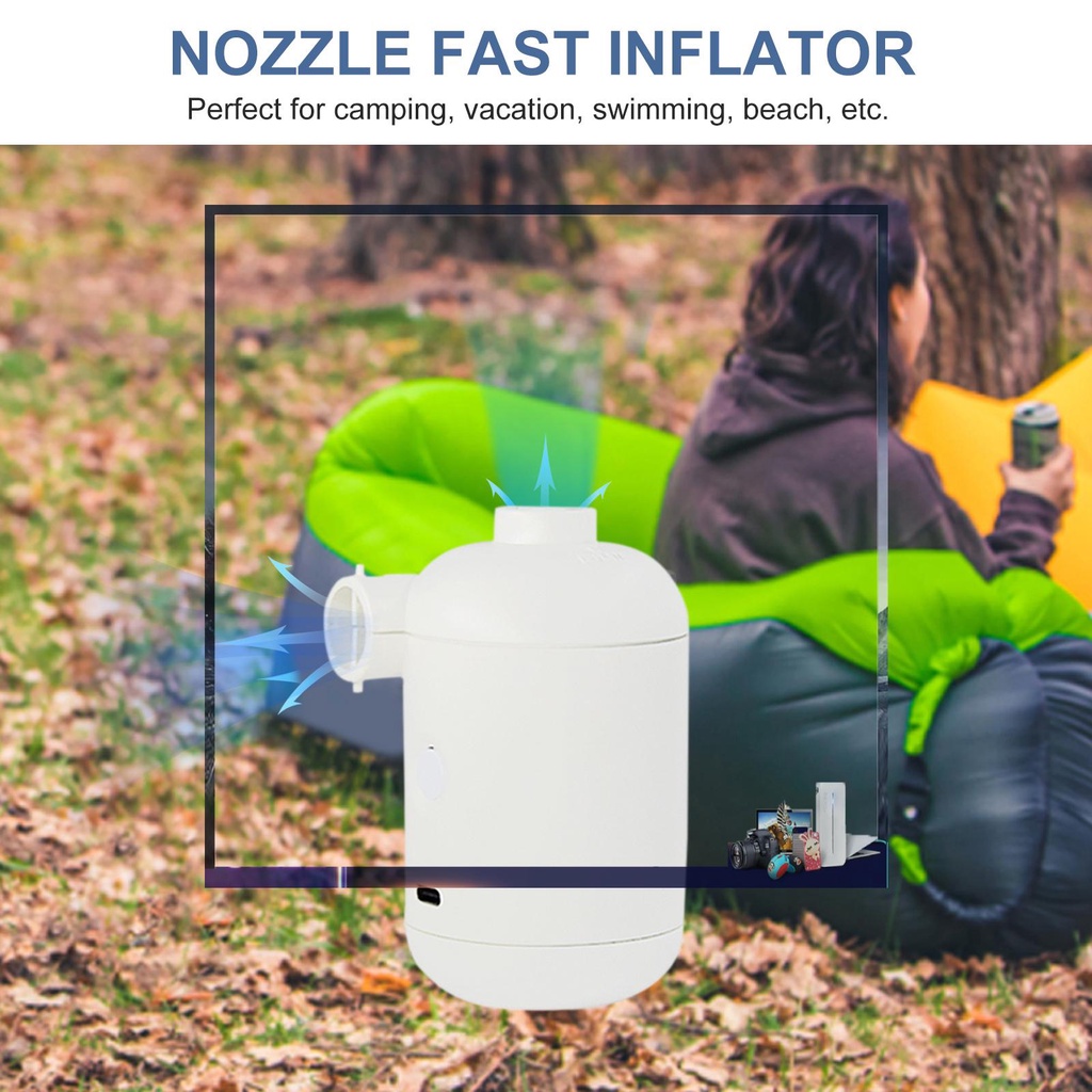 Máy Bơm Hơi Điện Tử Cầm Tay Sạc USB Nhanh Dùng Ngoài Trời