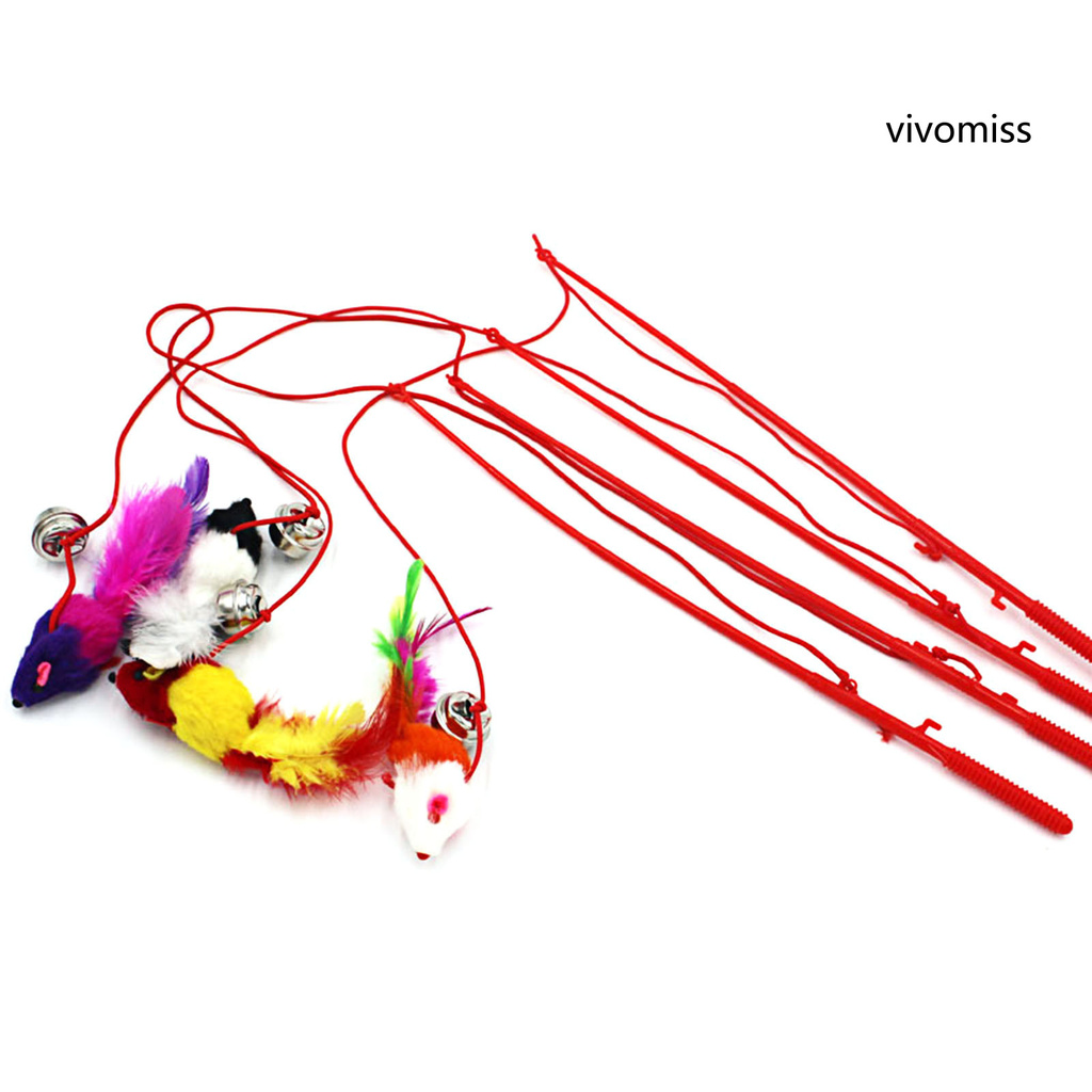 Gậy trêu chọc mèo gắn chú chuột bằng nhựa độc đáo