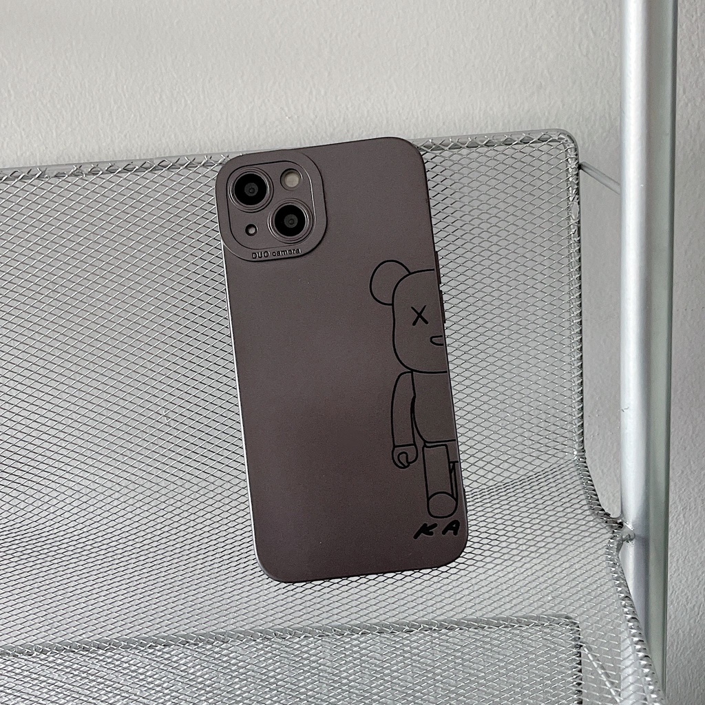Ốp Điện Thoại Chống Sốc Họa Tiết Gấu Xinh Xắn Cho iPhone 14 / 13 / 12 / 11 / X / 8 / 7P