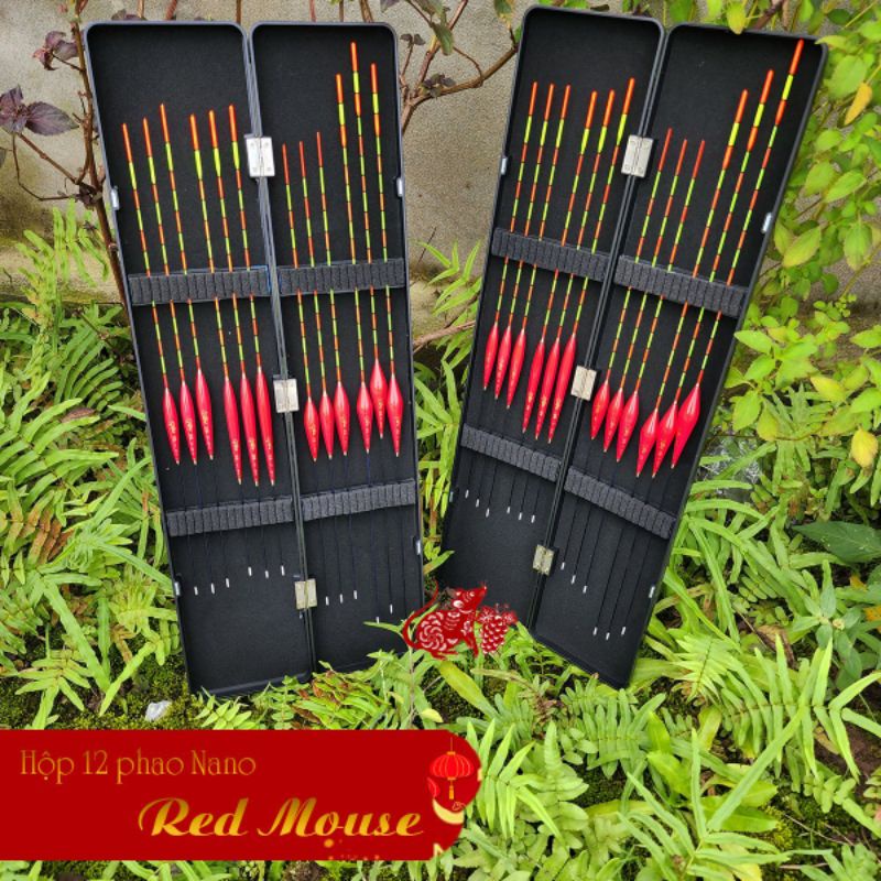 Bộ 12 phao câu đài nano màu đỏ - Hộp phao câu đài