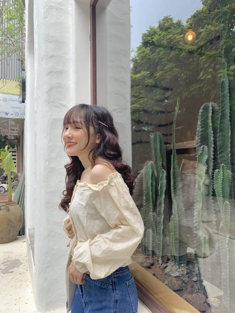 Áo croptop ren thắt eo cực đáng yêu cho các bạn nữ