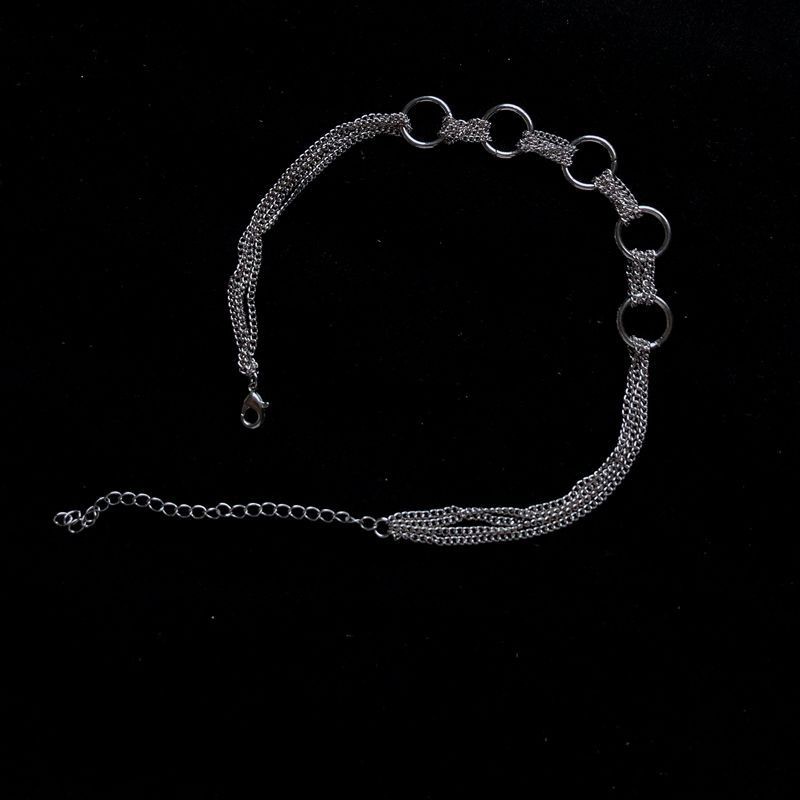 Vòng Cổ Khoen Tròn Phối Xích Dạng Choker Phong Cách Tối Giản Unisex  - Vani Store [TS000265]