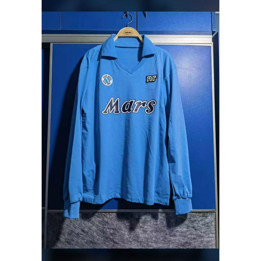 Áo Thun Bóng Đá Tay Ngắn / Dài Napoli Home 1986-89 Phong Cách Vintage Size S-2XL