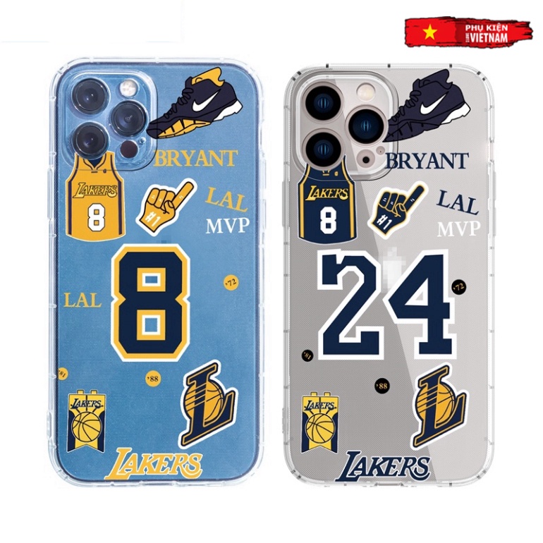 Ốp lưng iphone 6, 6s plus, 7 8 Plus, X, XS, XR, XSMAX, 11, 12, 13 PROMAX TRONG SUỐT SỐ BÓNG RỔ PKVN