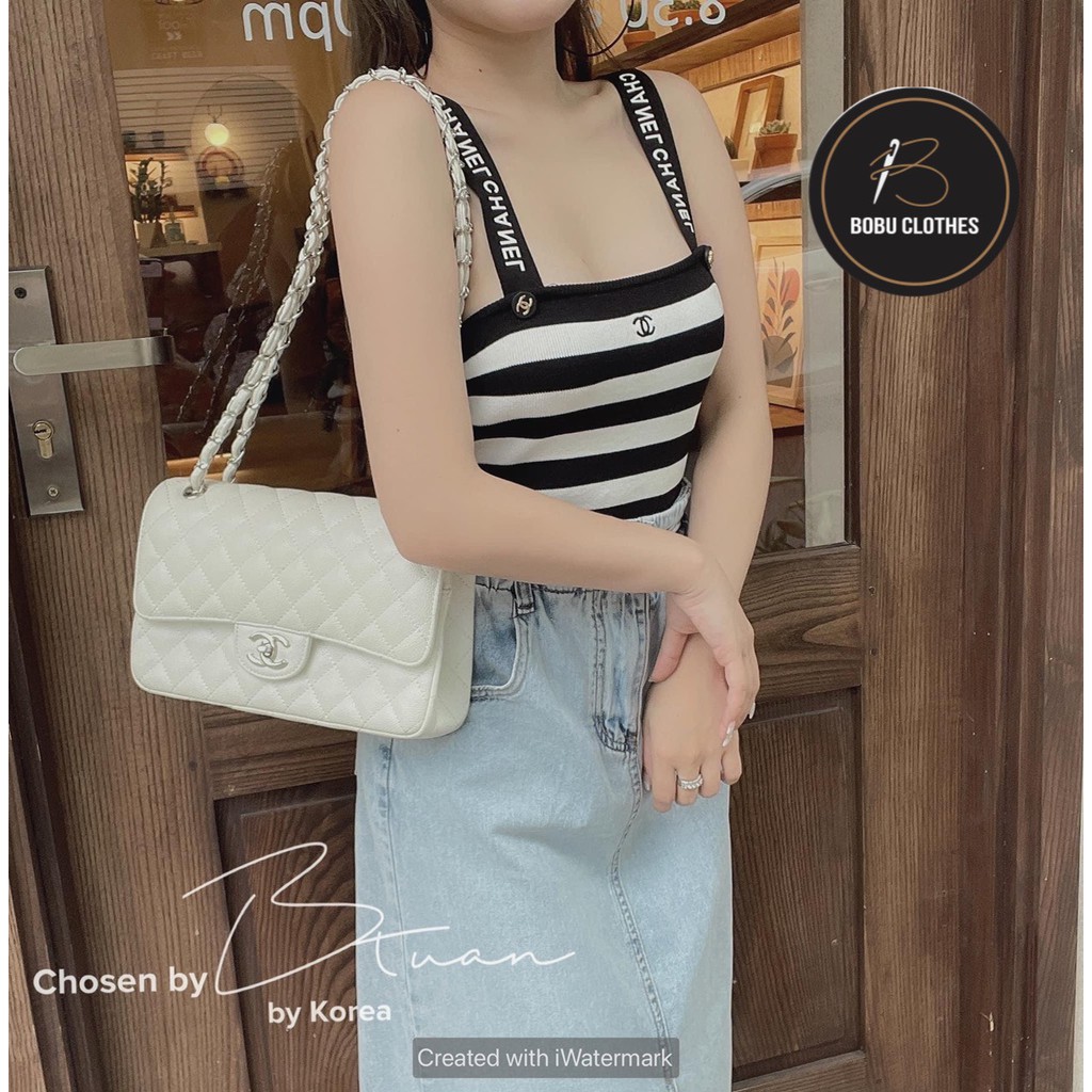 [Xả hàng] Áo len mongtoghi 2 dây croptop - Bobu clothes - thời trang nữ đẹp  chất len mong mỏng đường may đẹp