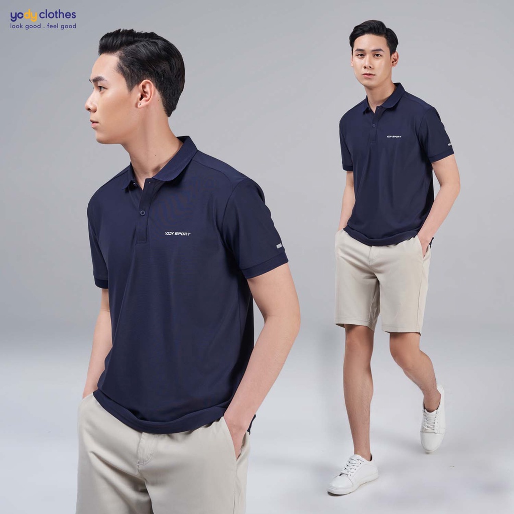 Áo polo thể thao nam YODY vải arycool siêu mát, thấm hút tốt phù hợp tập gym SAM5001