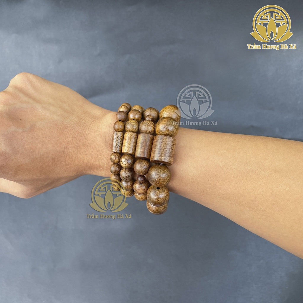 Vòng tay phong thủy mix lu thống trầm hương HÀ XÁ đeo tay nam nữ may mắn tài lộc