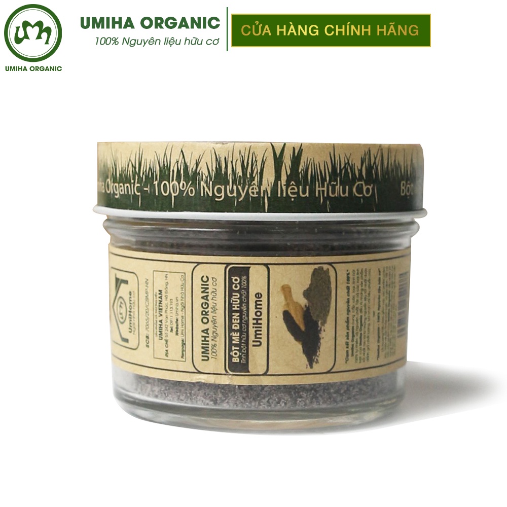 Bột Mè Đen đắp mặt nạ hữu cơ UMIHOME nguyên chất | Black sesame powder 100% Organic 135G